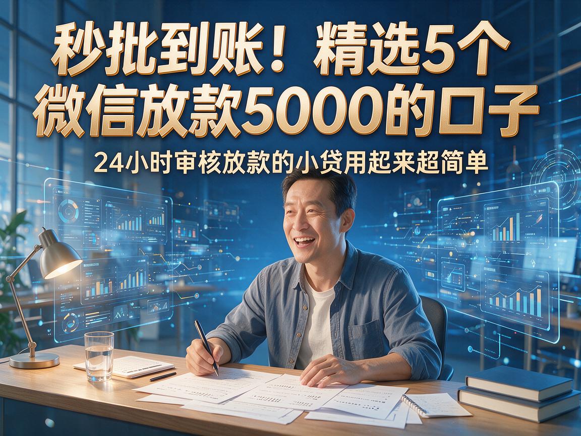 秒批到账！精选5个微信放款5000的口子，24小时审核放款的小贷用起来超简单