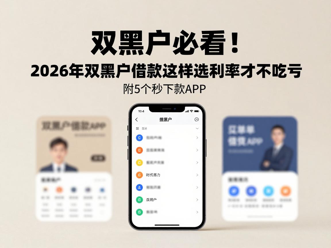 双黑户必看！2026年双黑户借款这样选利率才不吃亏，附5个秒下款APP