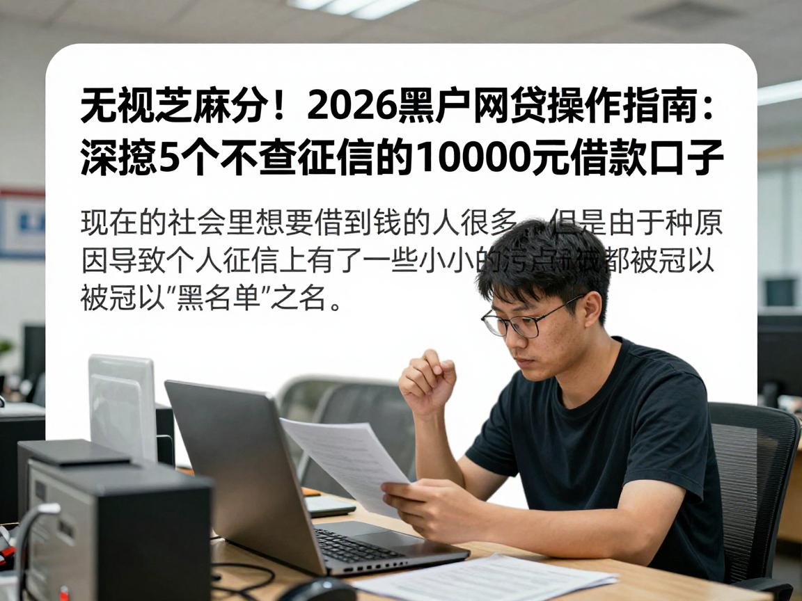 无视芝麻分!2026黑户网贷操作指南:深挖5个不查征信的10000元借款口子