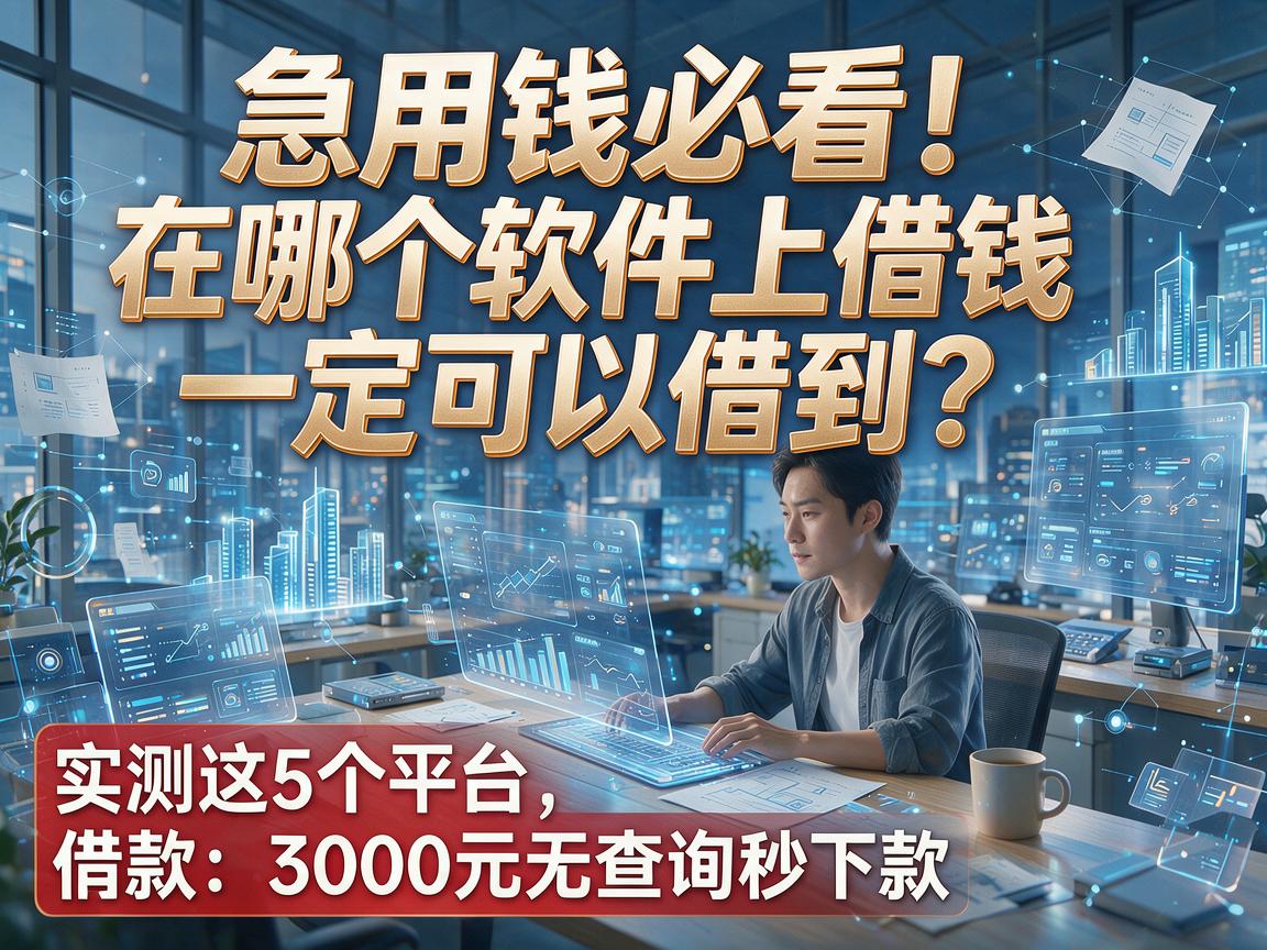 急用钱必看！在哪个软件上借钱一定可以借到？实测这5个平台，3000元无查询秒下款！