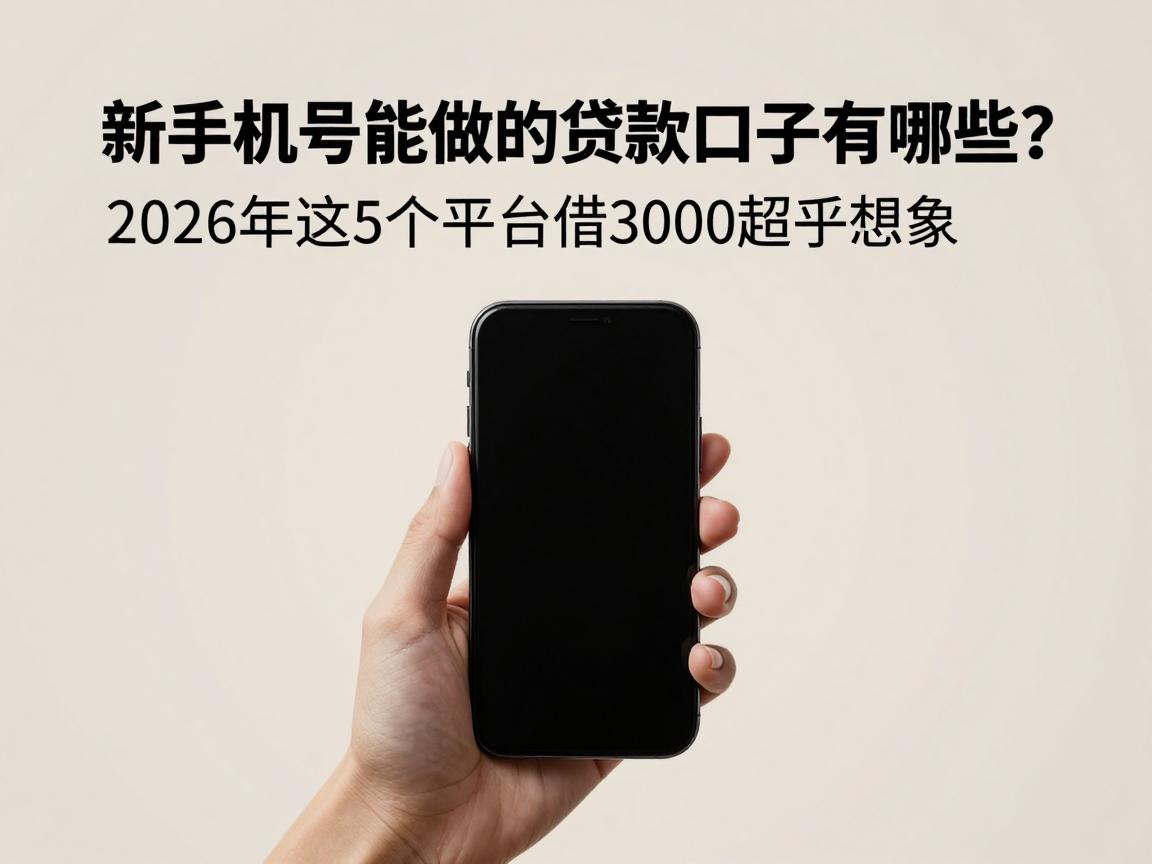新手机号能做的贷款口子有哪些？2026年这5个平台借3000超乎想象