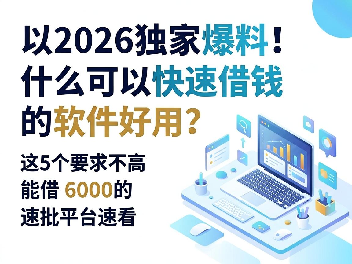 2026独家爆料！什么可以快速借钱的软件好用？这5个要求不高、能借6000的速批平台速看
