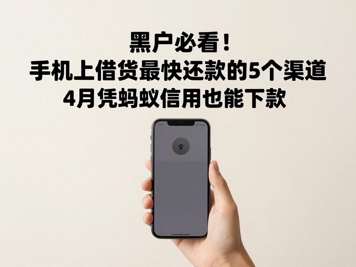 黑户必看！手机上借钱最快还款的5个渠道，4月凭蚂蚁信用也能下款