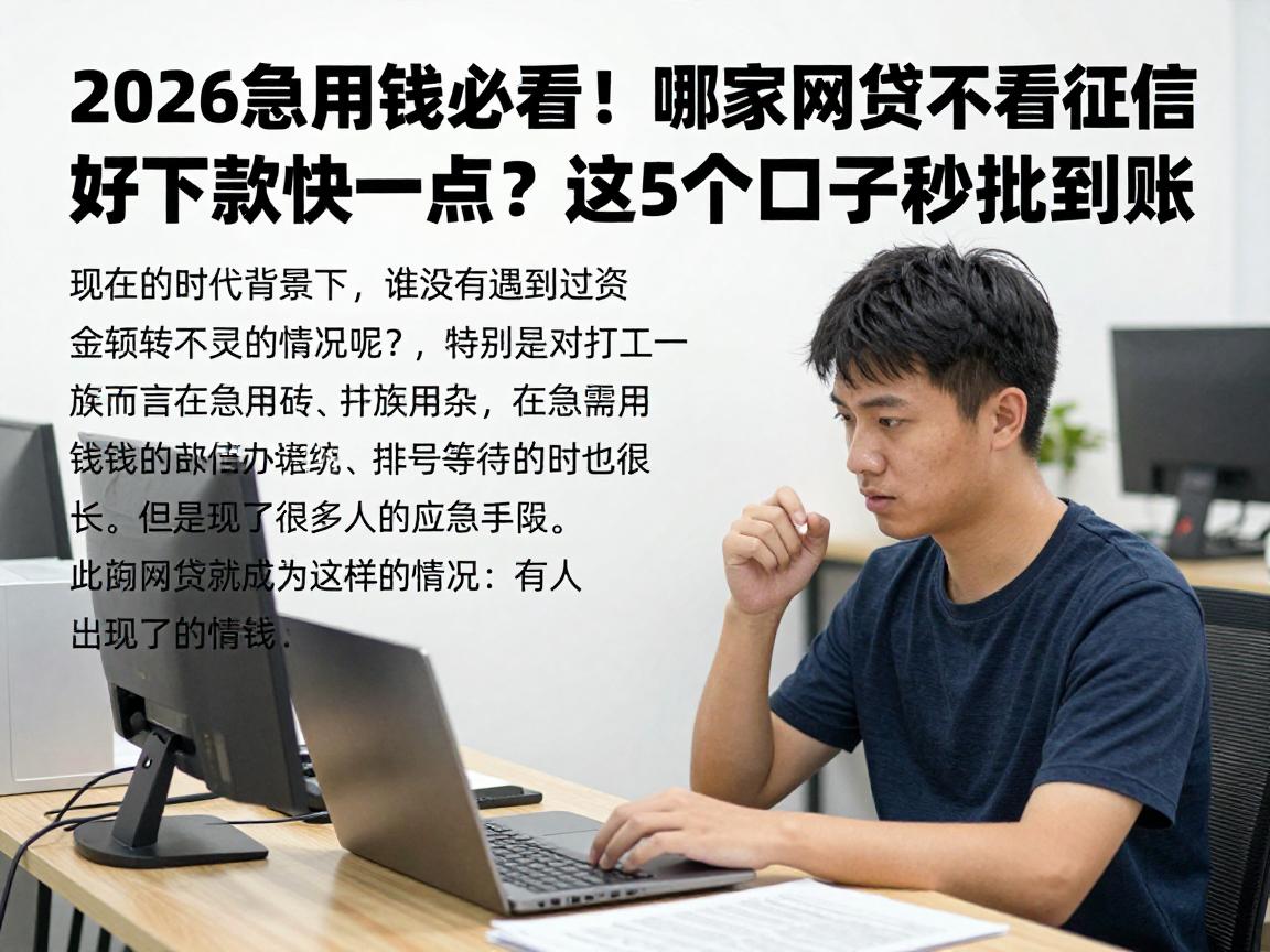 2026急用钱必看！哪家网贷不看征信好下款快一点？这5个口子秒批到账