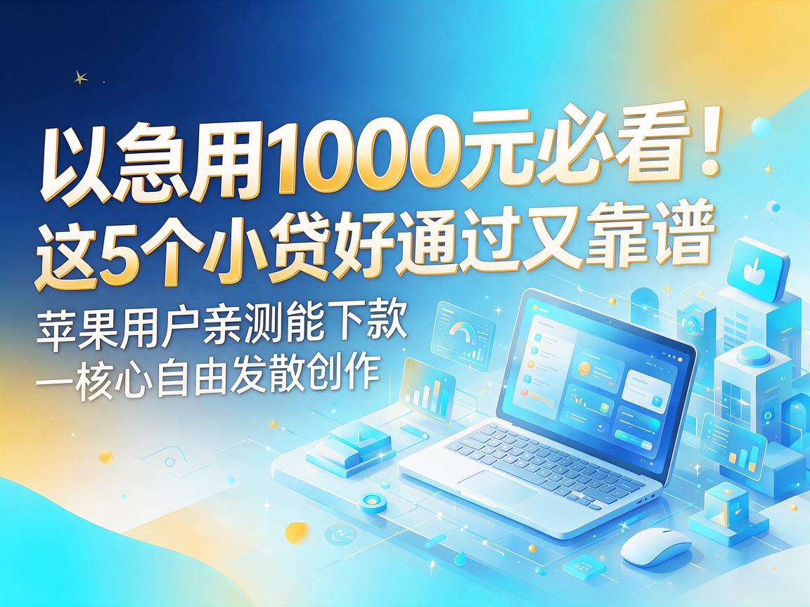 急用1000元必看！这5个小贷好通过又靠谱，苹果用户亲测能下款