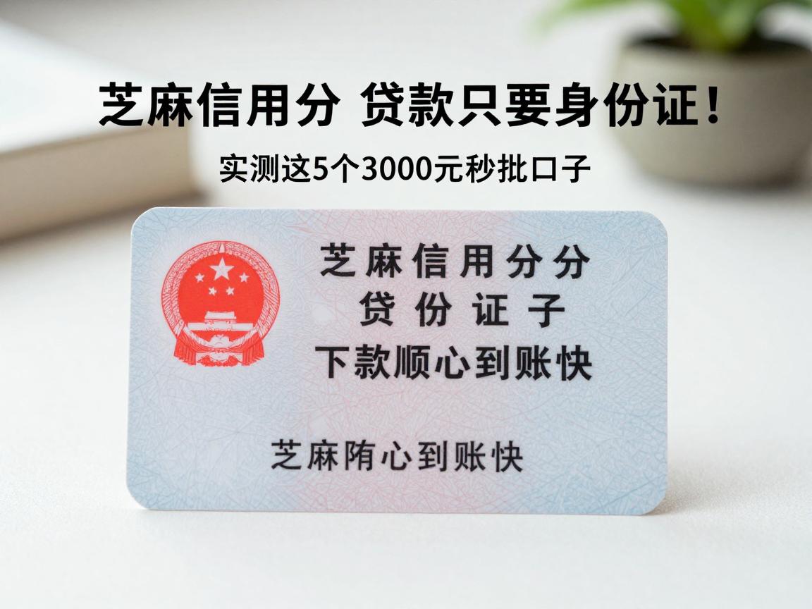 芝麻信用分贷款只要身份证！实测这5个3000元秒批口子，下款顺心到账快