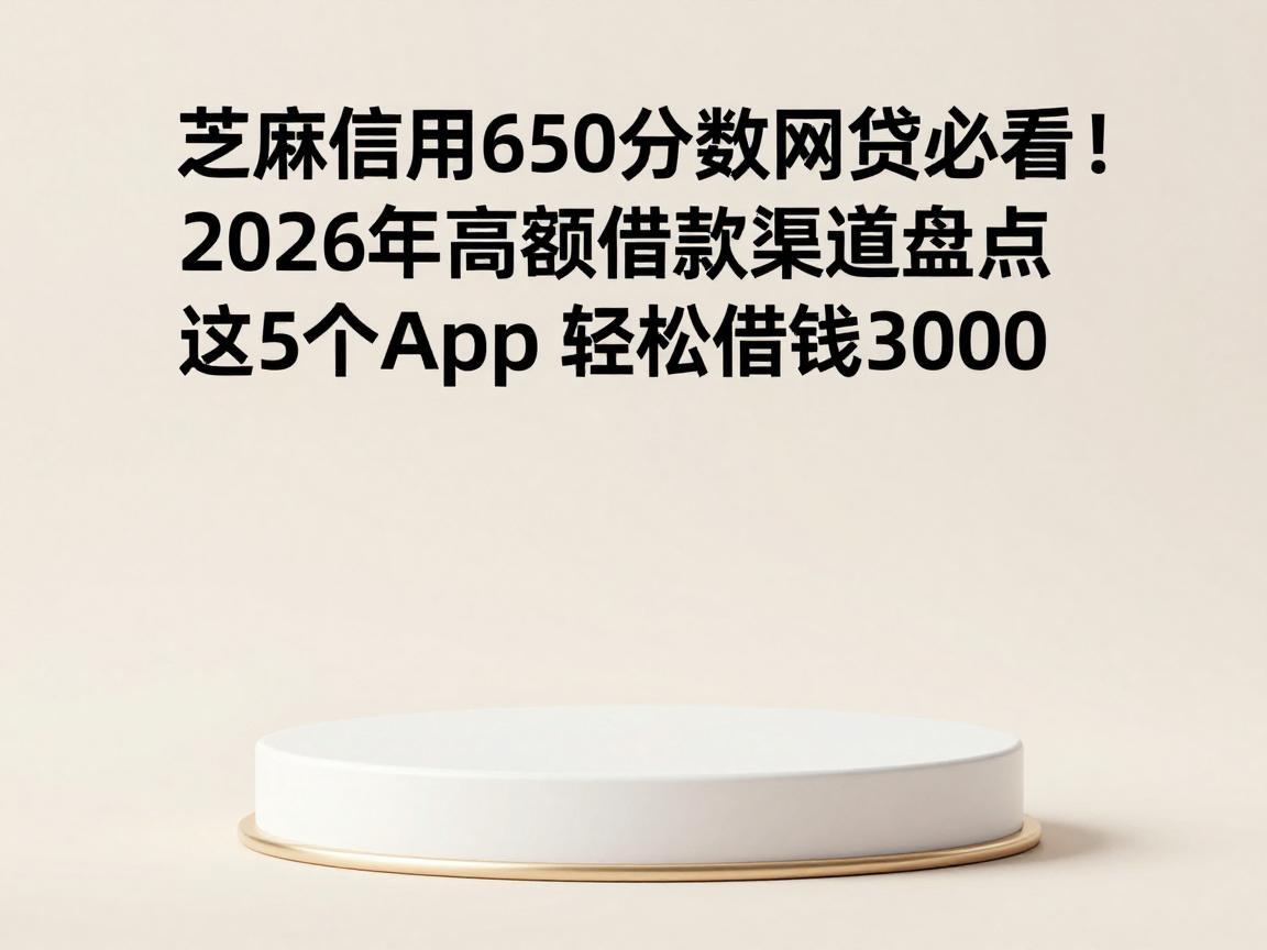 芝麻信用650分数网贷必看！2026年高额借款渠道盘点，这5个app轻松借钱3000