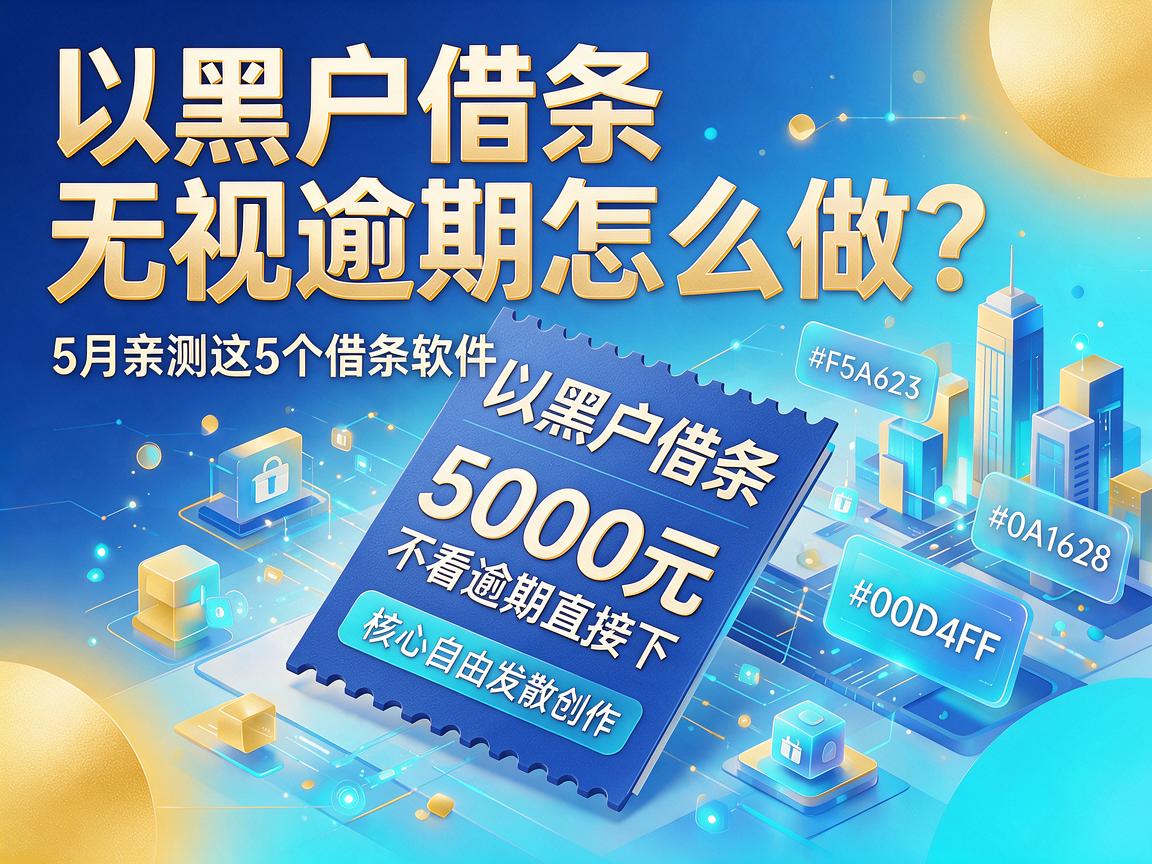 黑户借条无视逾期怎么做？5月亲测这5个借条软件，5000元不看逾期直接下