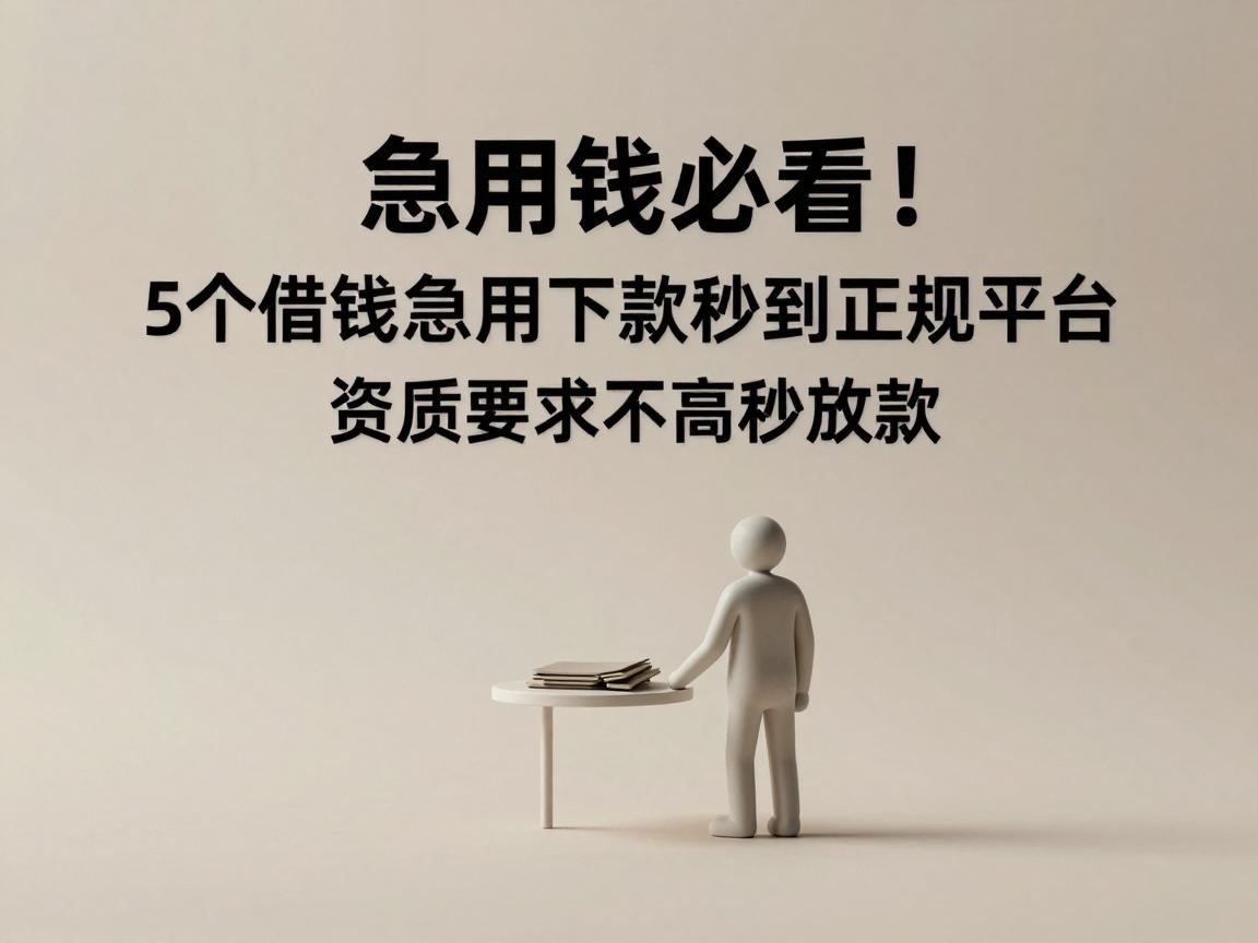 急用钱必看！5个借钱急用下款秒到正规平台，资质要求不高秒放款