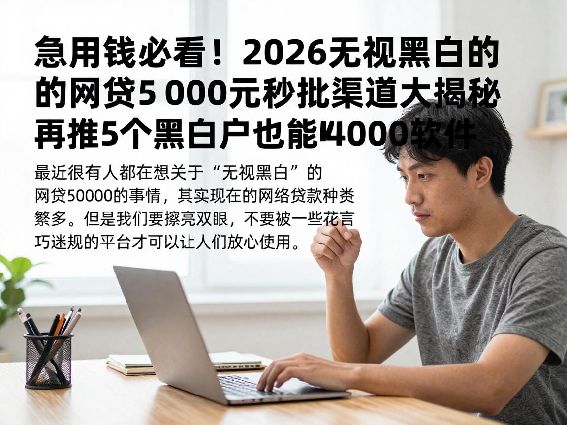 急用钱必看！2026无视黑白的网贷50000元秒批渠道大揭秘，再推5个黑白户也能借4000的软件