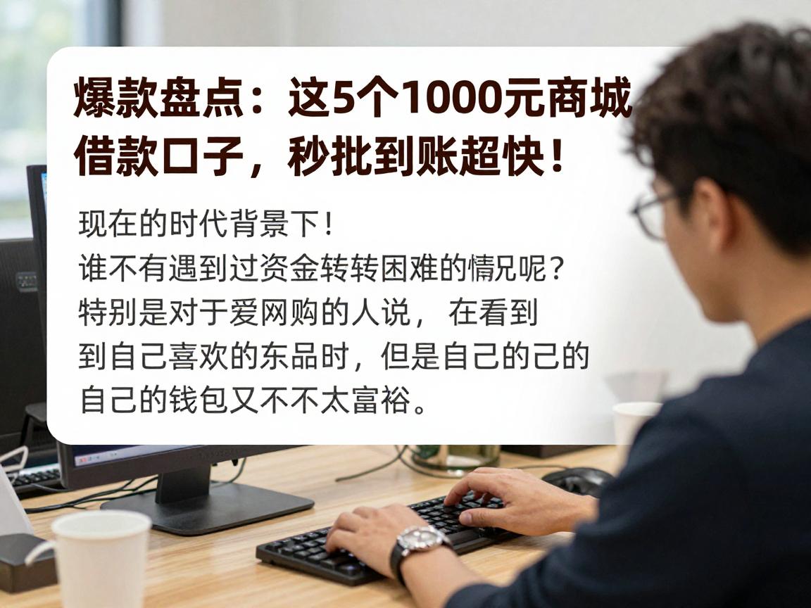 爆款盘点：这5个1000元商城类借款口子，秒批到账超快！