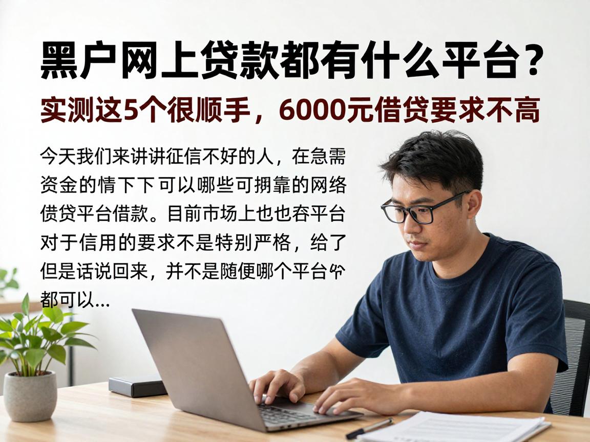 黑户网上贷款都有什么平台？实测这5个很顺手，6000元借款要求不高