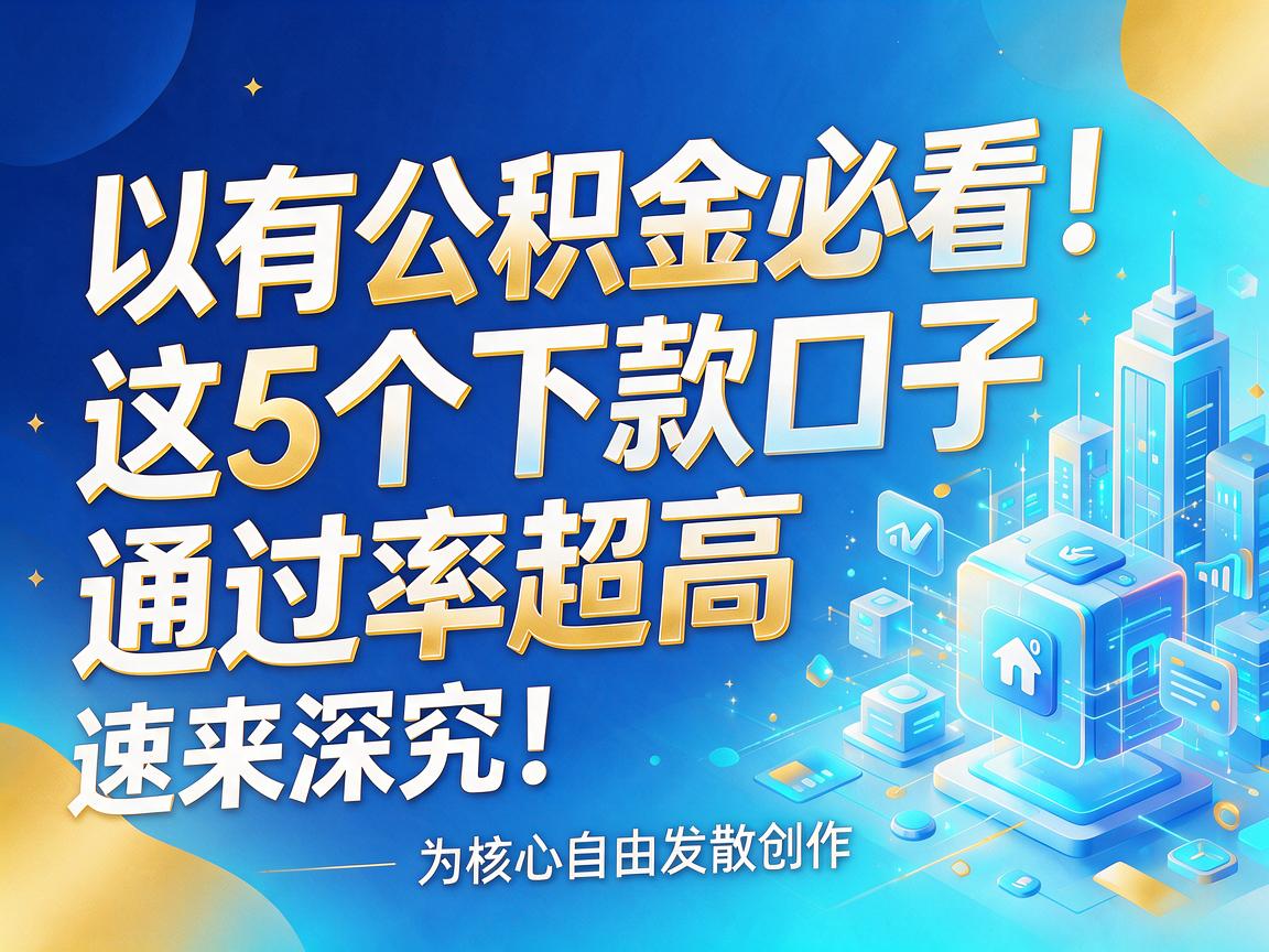 有公积金必看！这5个下款口子通过率超高，速来深究！