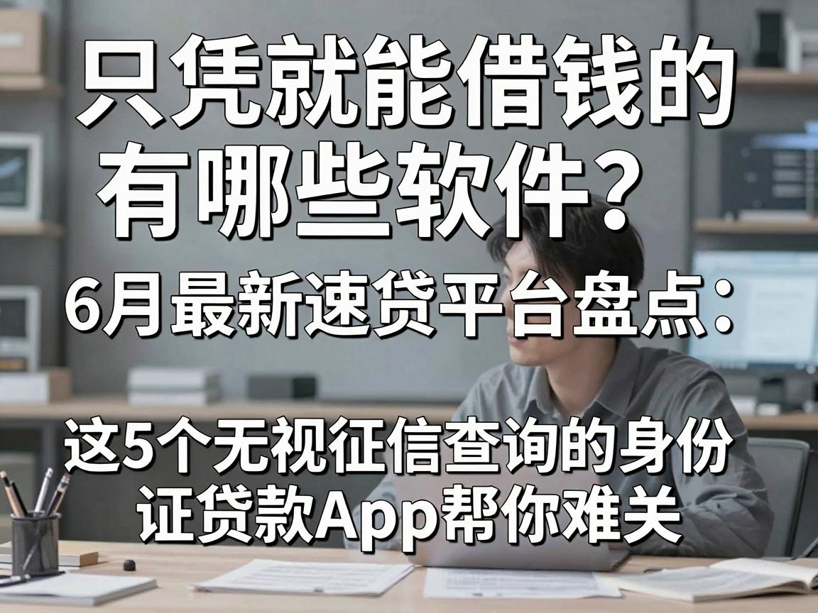 只凭就能借钱的有哪些软件？6月最新速贷平台盘点，这5个无视征信查询的身份证贷款App帮你难关