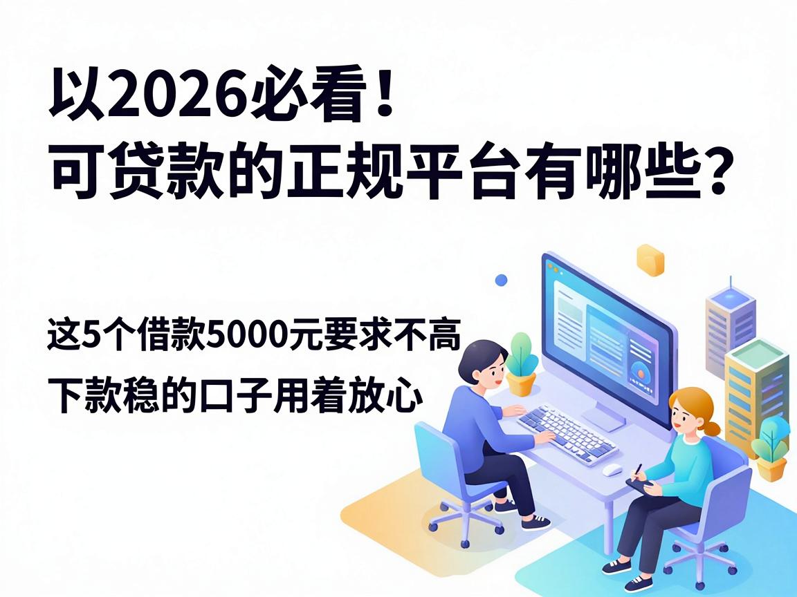 2026必看！可贷款的正规平台有哪些？这5个借款5000元要求不高、下款稳的口子用着放心