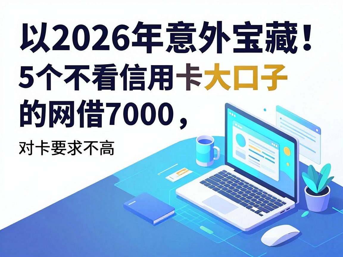 2026年意外宝藏！5个不看信用卡的网贷大口子，对卡要求不高轻松借7000