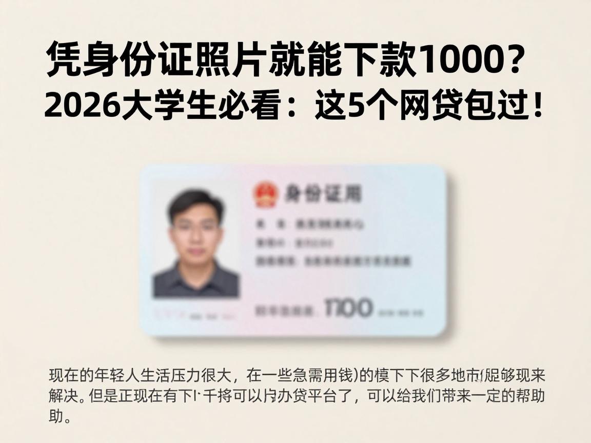 凭身份证照片就能下款1000？2026大学生必看：这5个网贷包过！