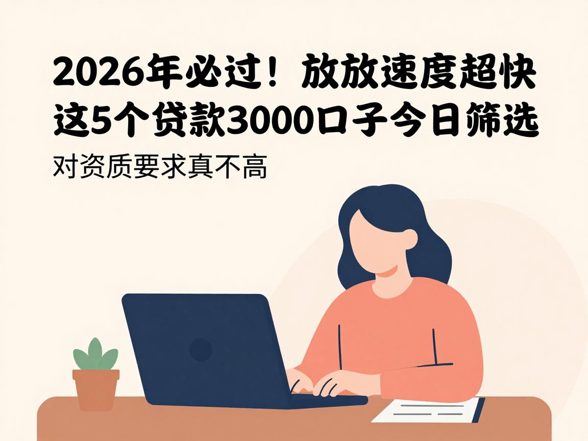 2026年必过！借款口子放款速度超快，这5个贷款3000口子今日筛选，对资质要求真不高