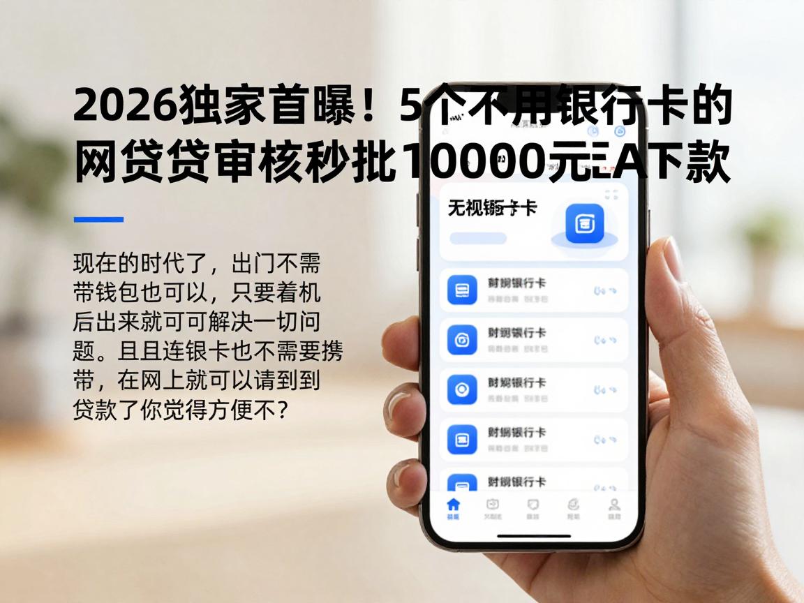 2026独家首曝！5个不用银行卡的网贷审核秒批10000元APP，无视银行卡直接下款