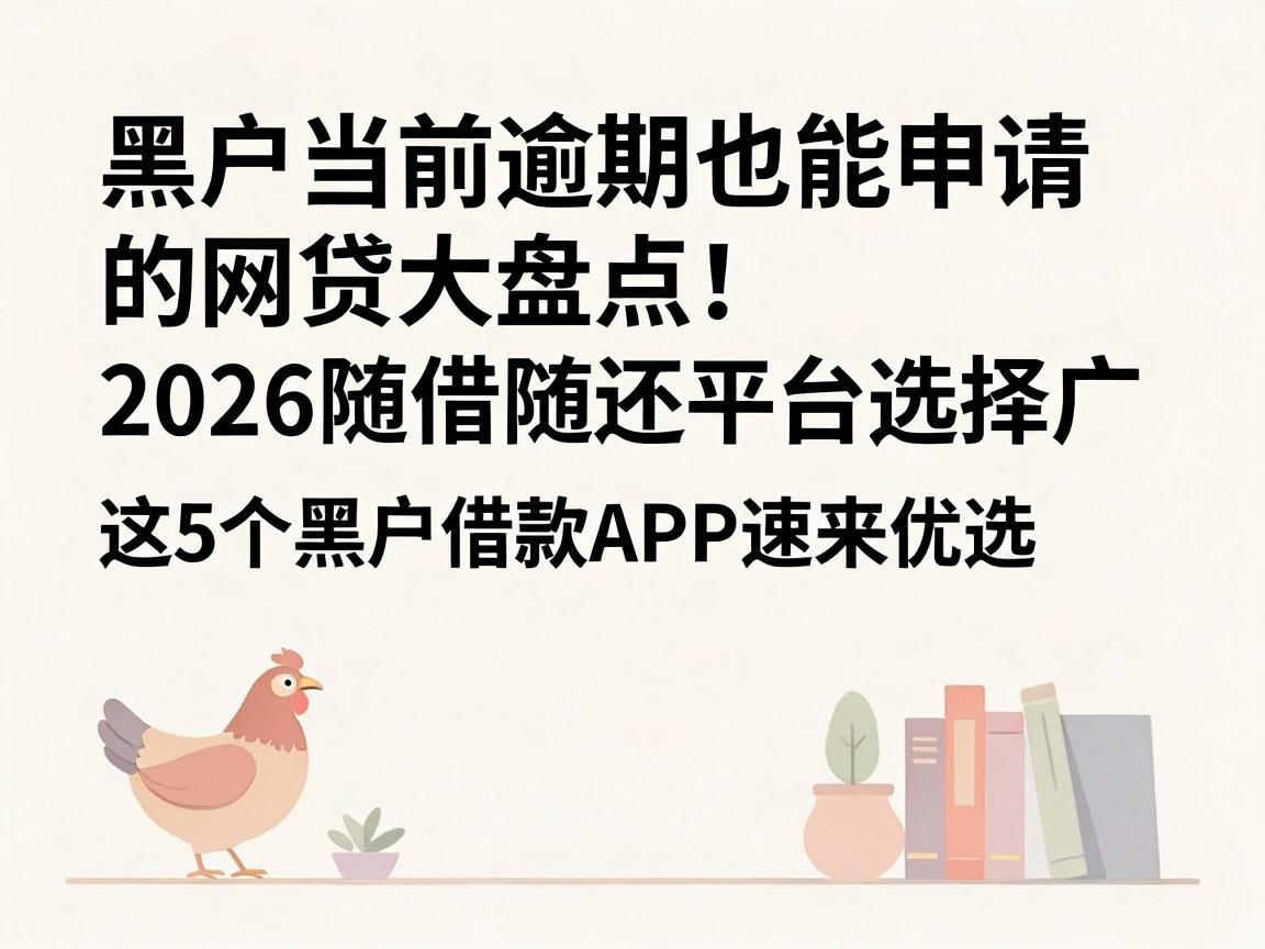 黑户当前逾期也能申请的网贷大盘点！2026随借随还平台选择广，这5个黑户借款APP速来优选