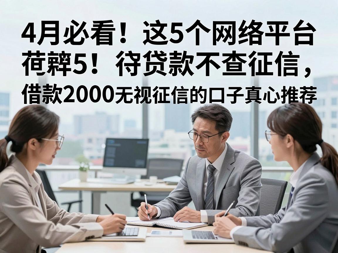 4月必看！这5个网络平台贷款不查征信，借款2000无视征信的口子真心推荐