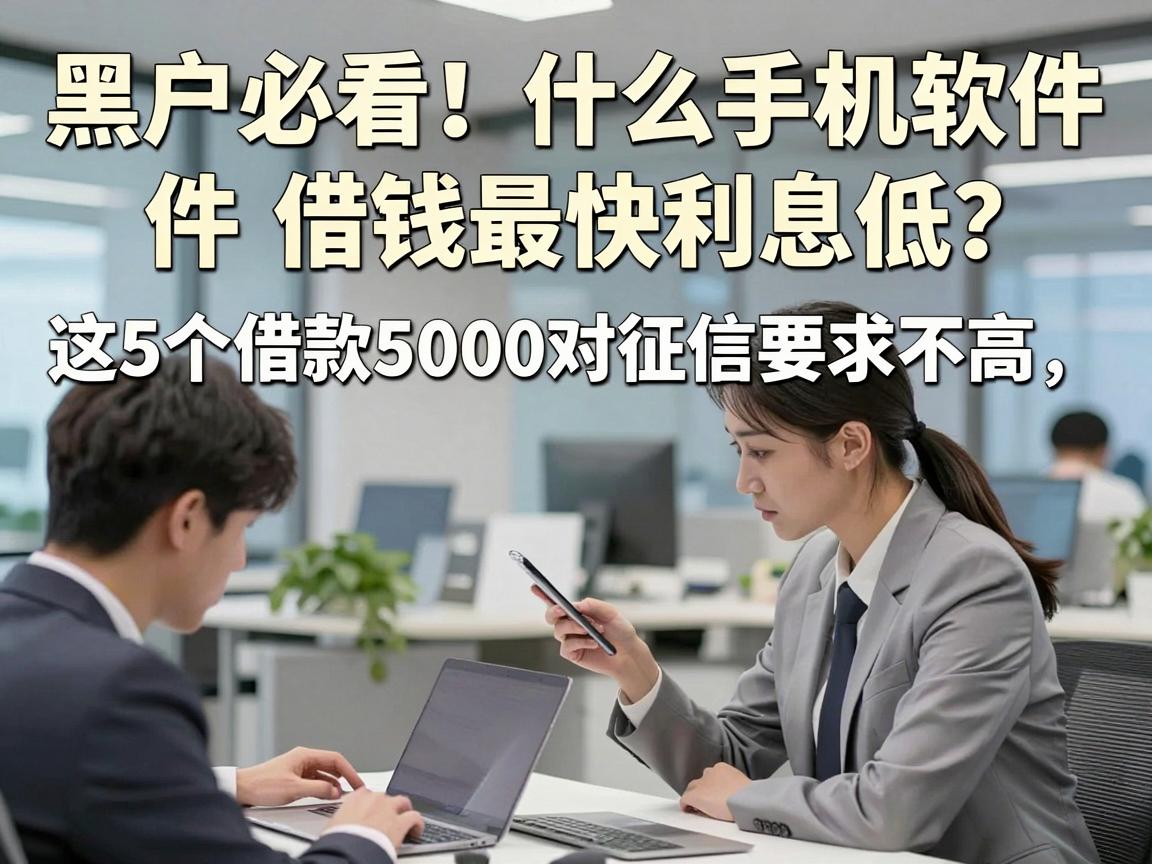 黑户必看！什么手机软件借钱最快利息低？这5个借款5000对征信要求不高，今日陈列