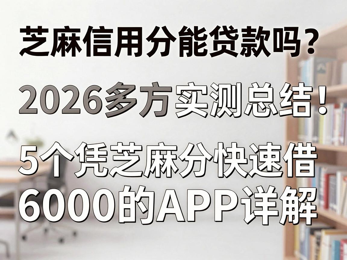 芝麻信用分能贷款吗？2026多方实测总结：5个凭芝麻分快速借6000的APP详解