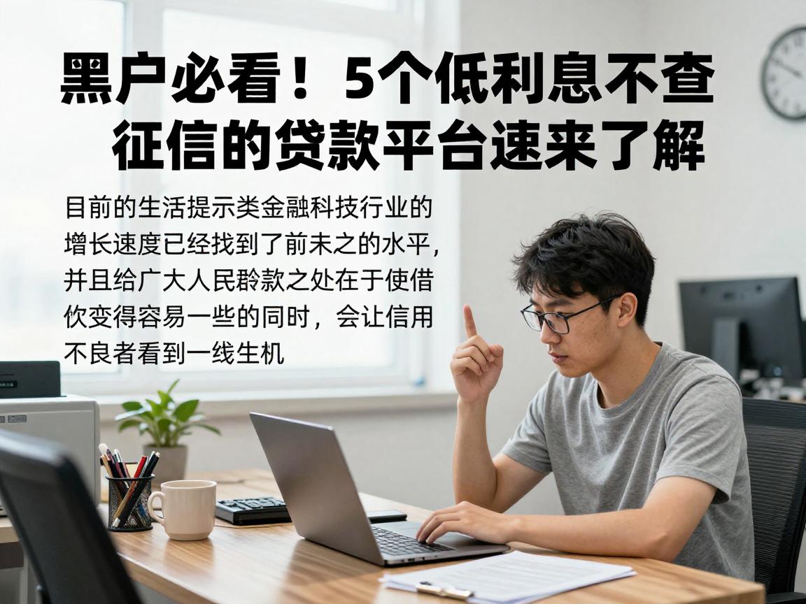 黑户必看！5个低利息不查征信的贷款平台速来了解