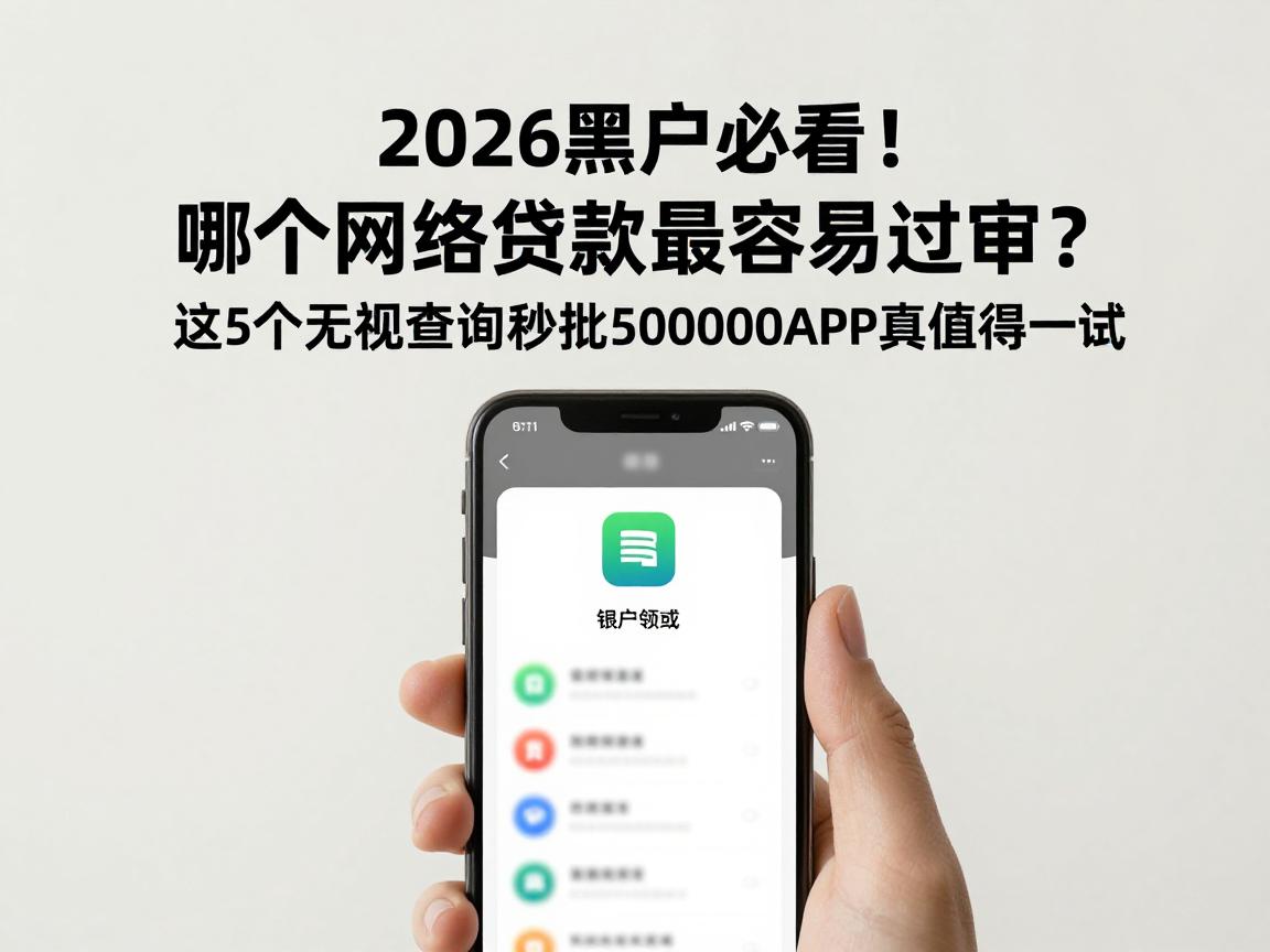 2026黑户必看！哪个网络贷款最容易过审？这5个无视查询秒批50000的APP真值得一试