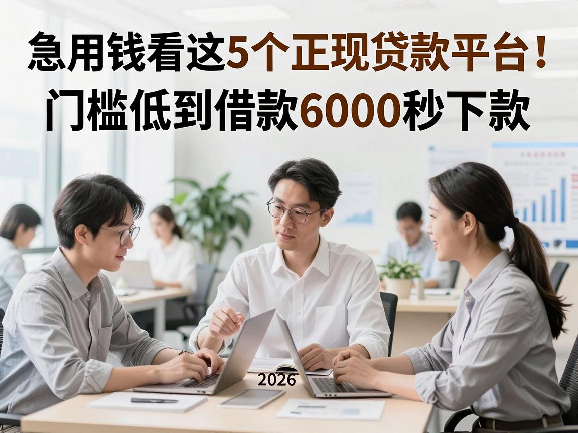 急用钱看这5个正规贷款平台！门槛低到借款6000秒下款，2026年真实有效
