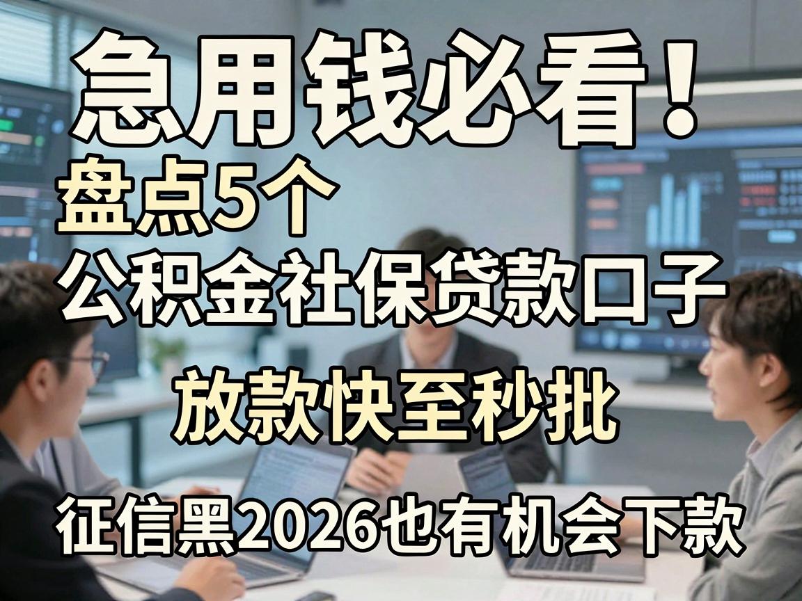 急用钱必看！盘点5个公积金社保贷款口子，放款快至秒批，征信黑2026也有机会下款