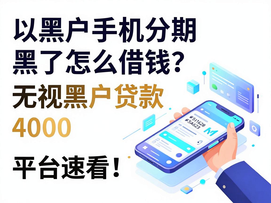 黑户手机分期黑了怎么借钱？这5个无视黑户贷款4000的平台速看！