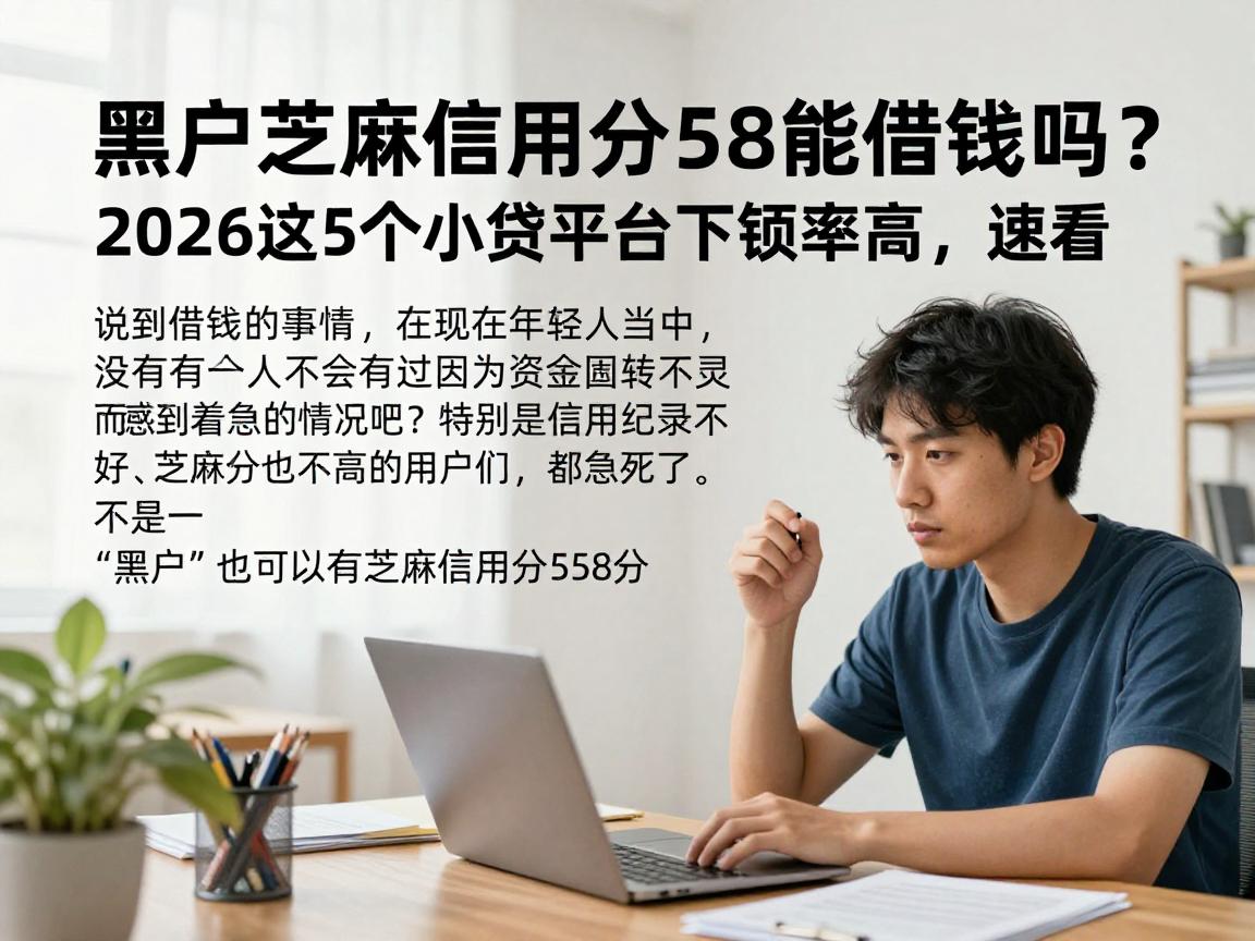 黑户芝麻信用分558能借钱吗？2026这5个小贷平台下款率高，速看