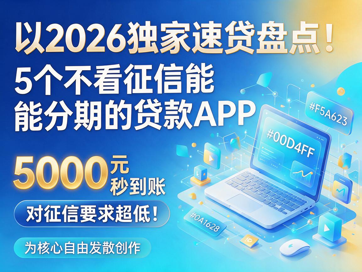 2026独家速贷盘点！5个不看征信能分期的贷款APP，5000元秒到账，对征信要求超低！