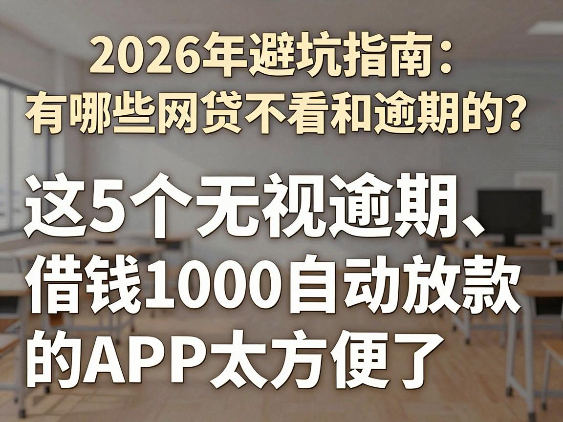 2026年避坑指南：有哪些网贷不看和逾期的？这5个无视逾期、借钱1000自动放款的APP太方便了