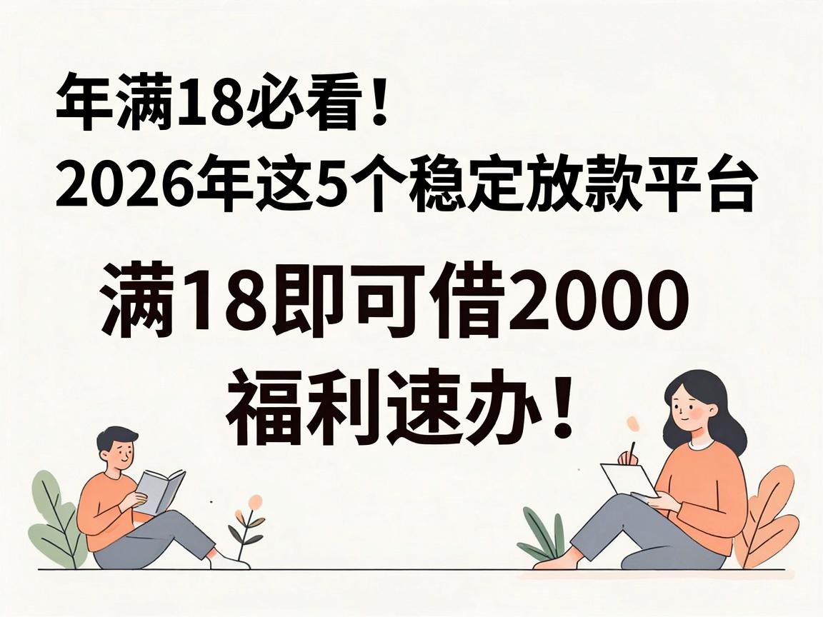 年满18必看！2026年这5个稳定放款平台，满18即可借2000，福利速办！