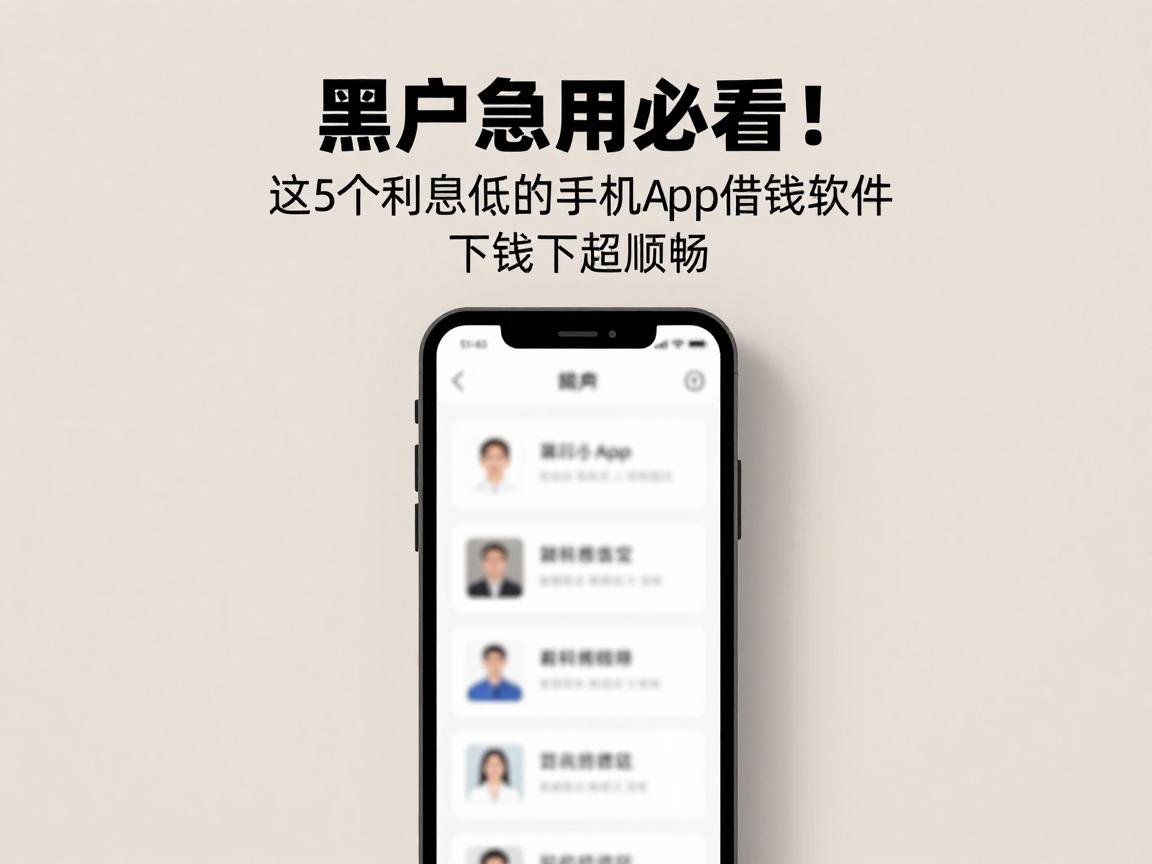 黑户急用必看！这5个利息低的手机App借钱软件，下款超顺畅