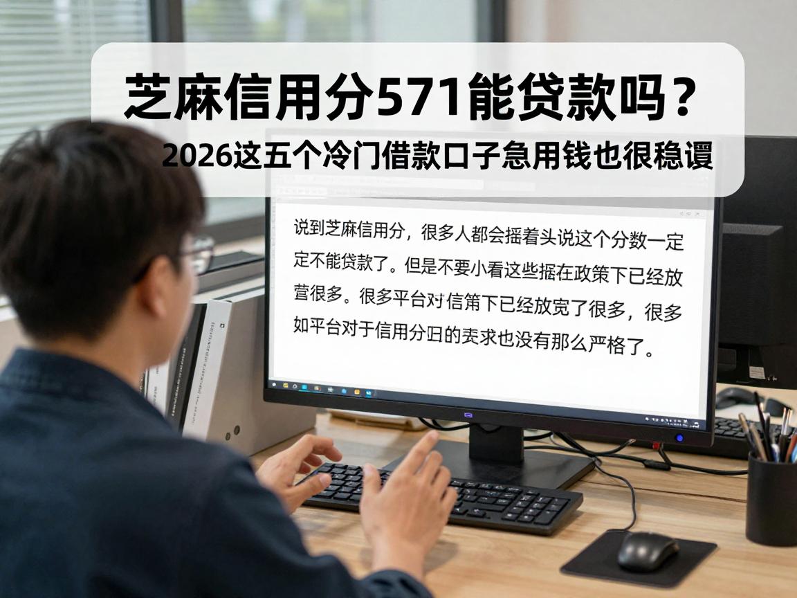 芝麻信用分571能贷款吗？2026这五个冷门借款口子急用钱也很稳妥