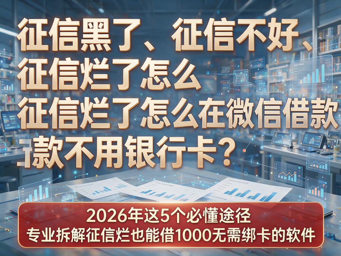 征信黑了、征信不好、征信烂了怎么在微信借款且不用银行卡？2026年这5个必懂途径，专业拆解征信烂也能借1000无需绑卡的软件