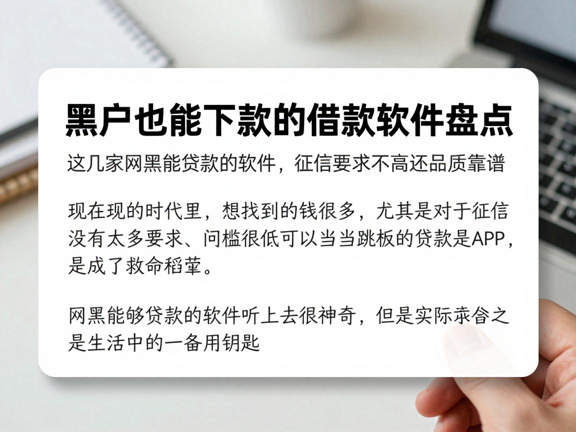 黑户也能下款的借款软件盘点！这几家网黑能贷款的软件，征信要求不高还品质靠谱