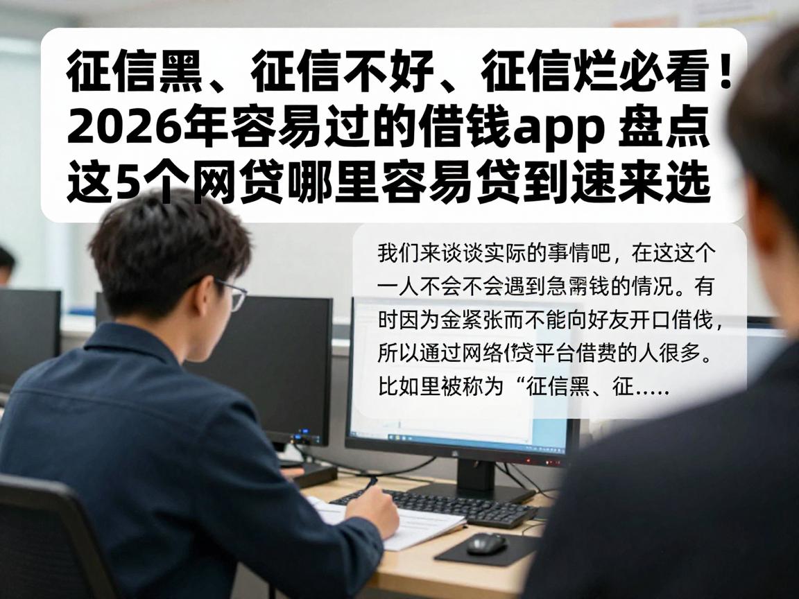 征信黑、征信不好、征信烂必看！2026年容易过的借钱app盘点，这5个网贷哪里容易贷到速来选