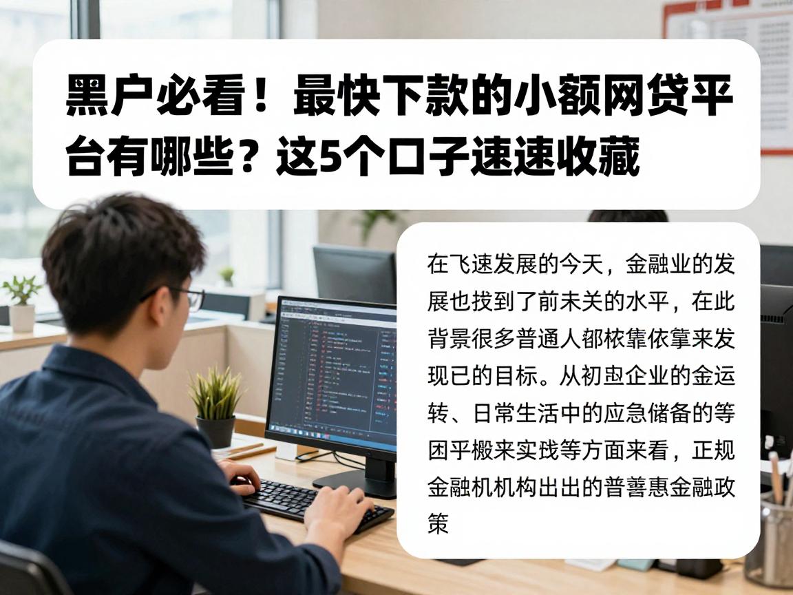 黑户必看！最快下款的小额网贷平台有哪些？这5个口子速速收藏