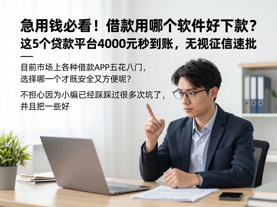 急用钱必看！借款用哪个软件好下款？这5个贷款平台4000元秒到账，无视征信速批