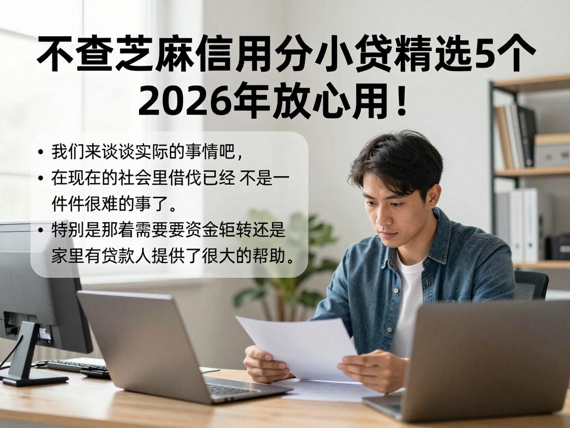 不查芝麻信用分的小贷精选5个，2026年放心用！