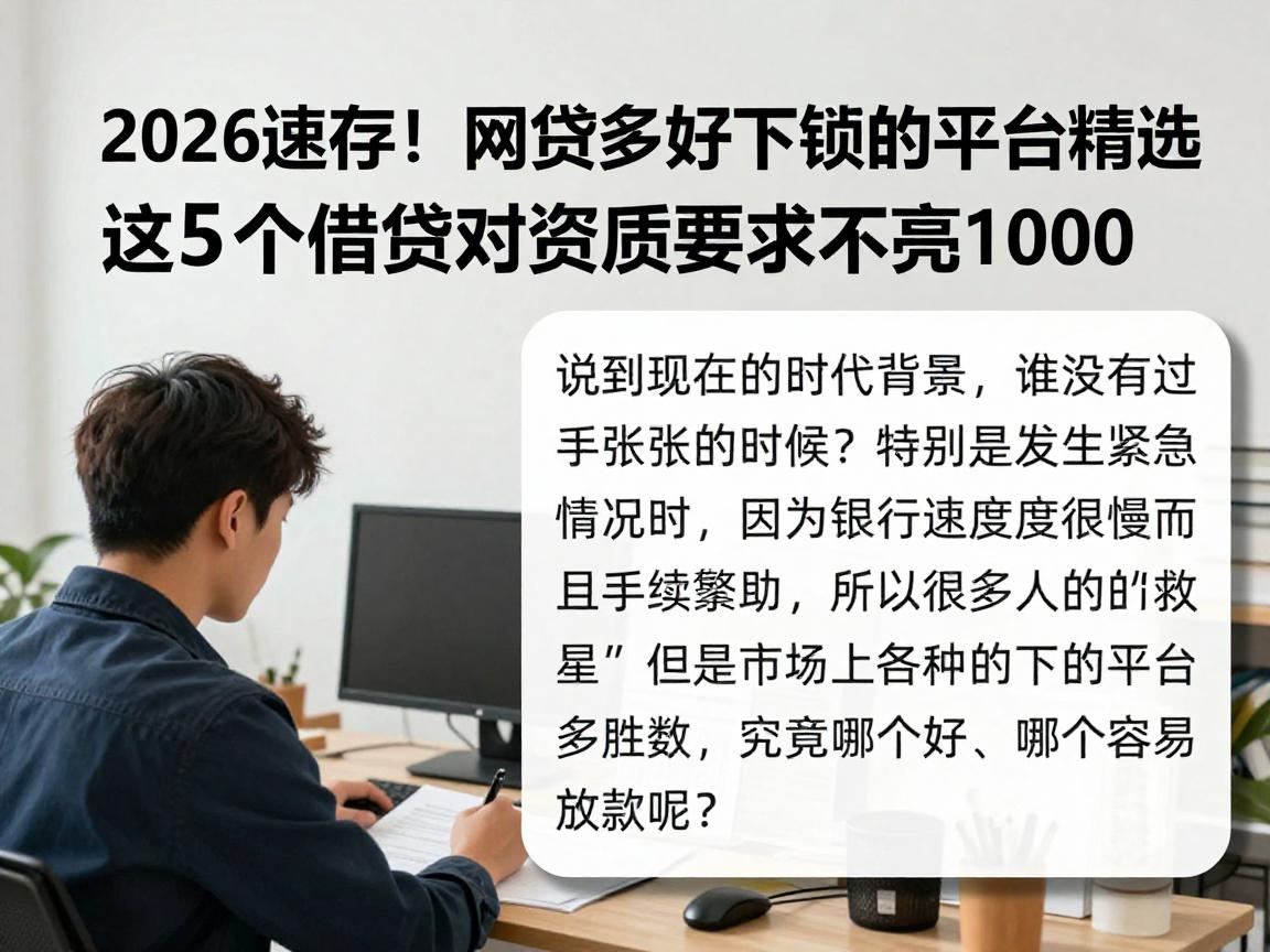 2026速存！网贷多好下款的平台精选，这5个借款对资质要求不高1000