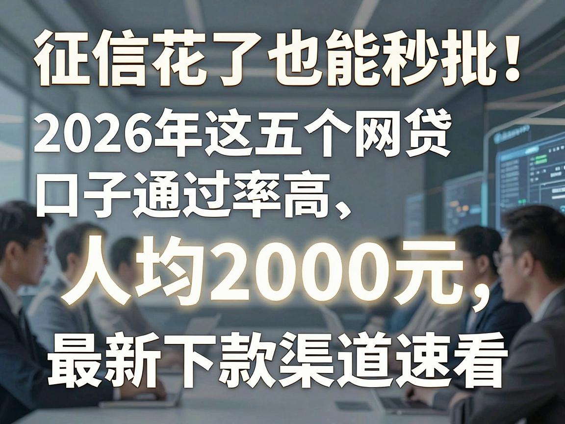 征信花了也能秒批！2026年这五个网贷口子通过率高、人均2000元，最新下款渠道速看