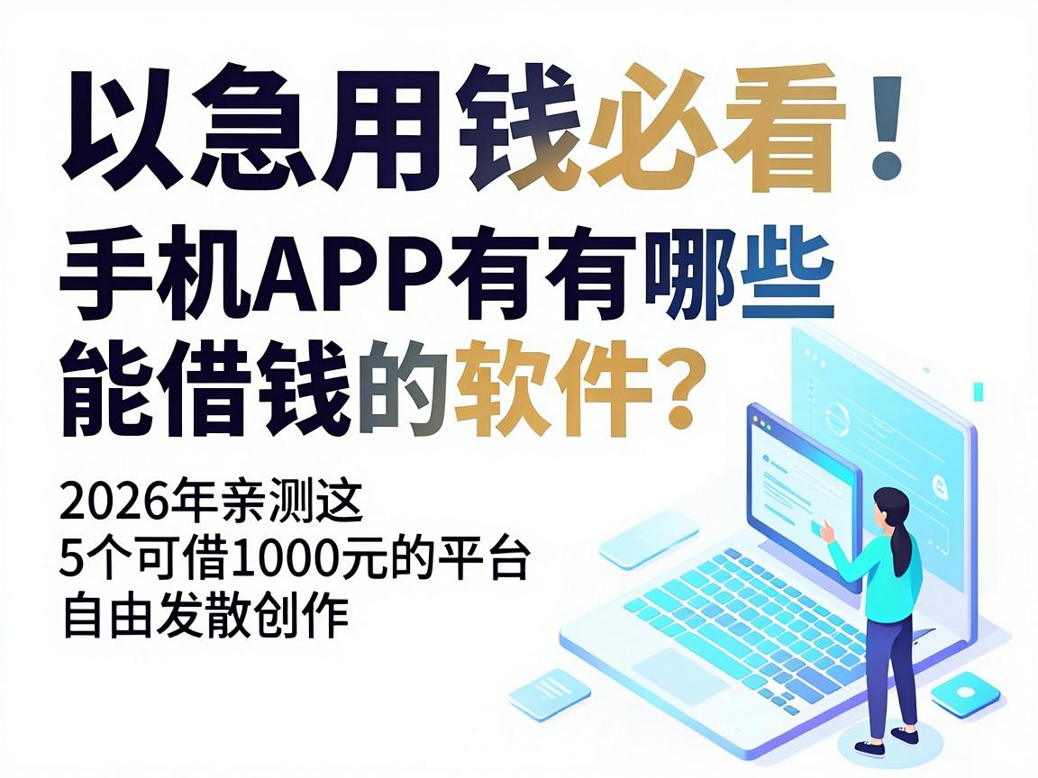 急用钱必看！手机APP有哪些能借钱的软件？2026年亲测这5个可借1000元的平台