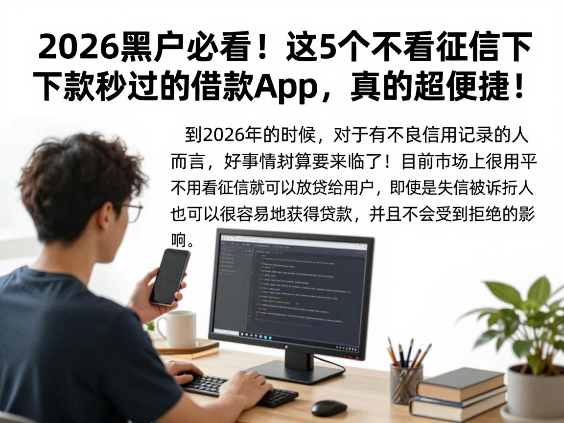 2026黑户必看！这5个不看征信下款秒过的借款App，真的超便捷！