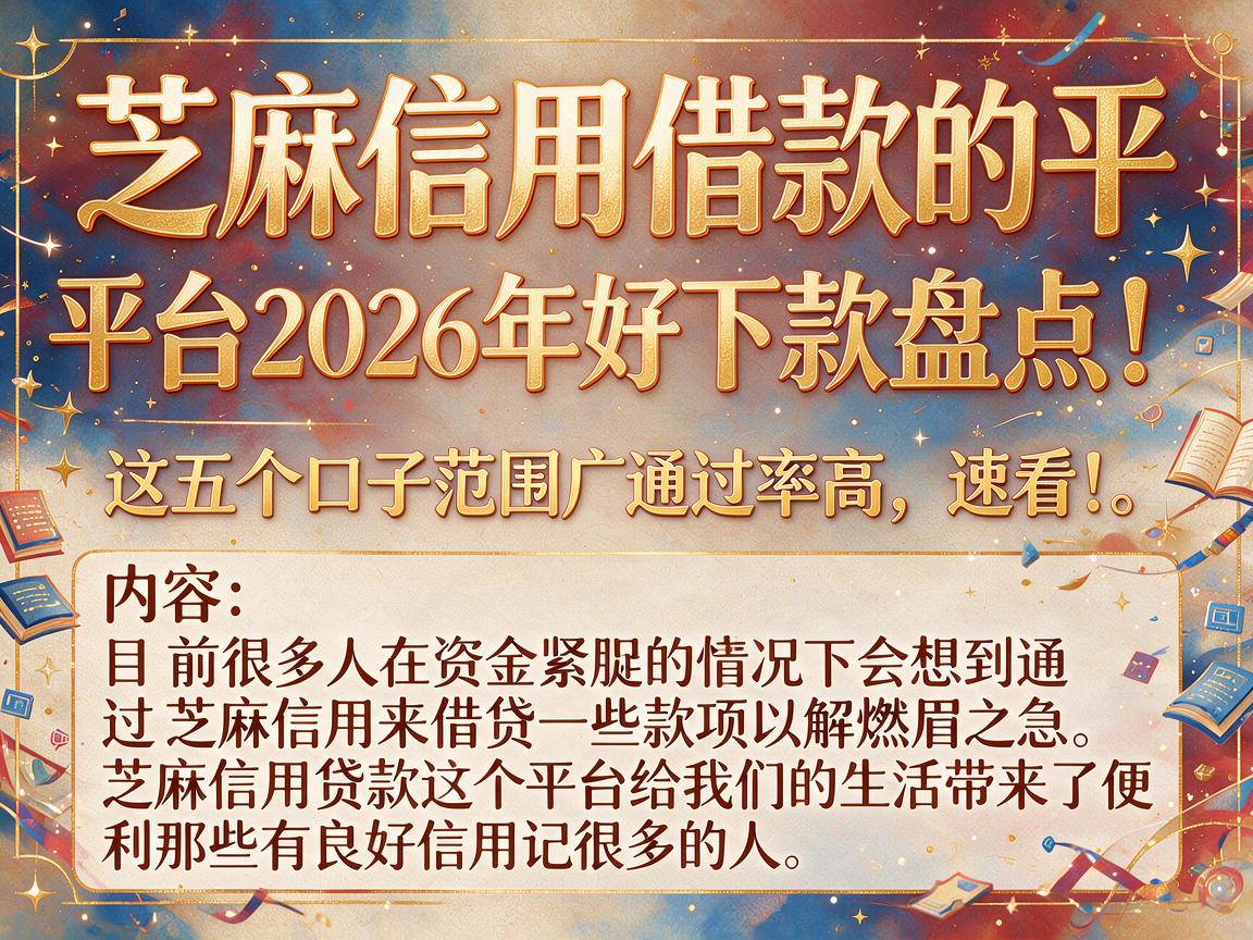 芝麻信用借款的平台2026年好下款盘点！这五个口子范围广通过率高，速看！