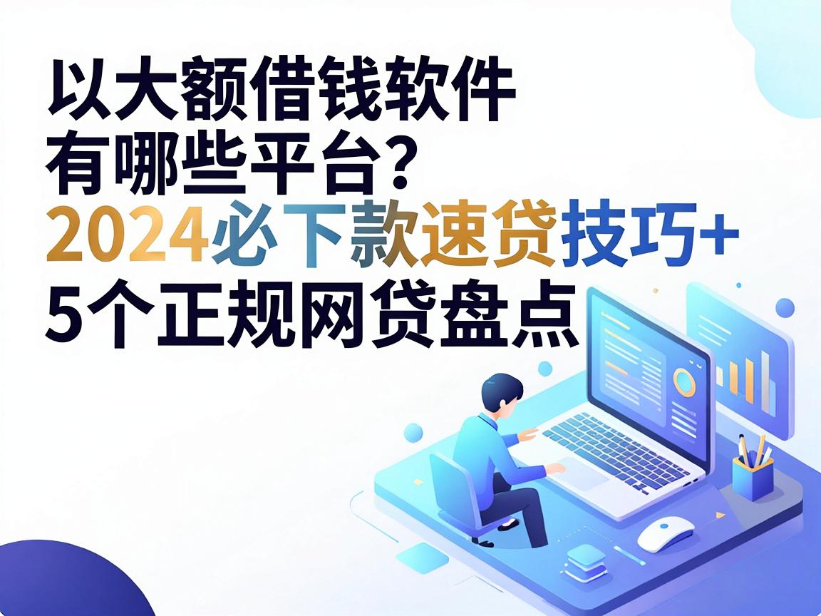 大额借钱软件有哪些平台？2024必下款速贷技巧+5个正规网贷盘点